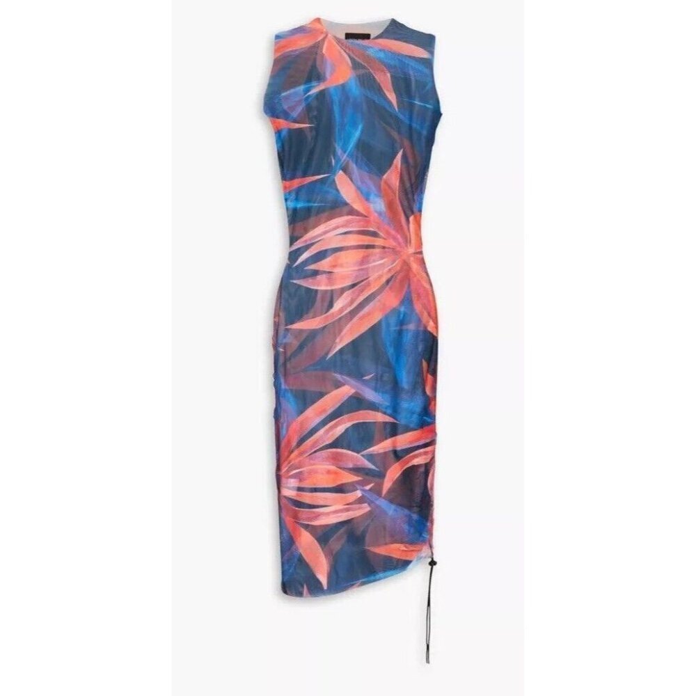 Nwt Louisa Ballou Heatwave Mesh 90's Y2k Blue Orange Mini Dress Size Small — image 3 of 8